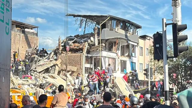 Rubble in Pereira, Colombia, after the August 2026 earthquake