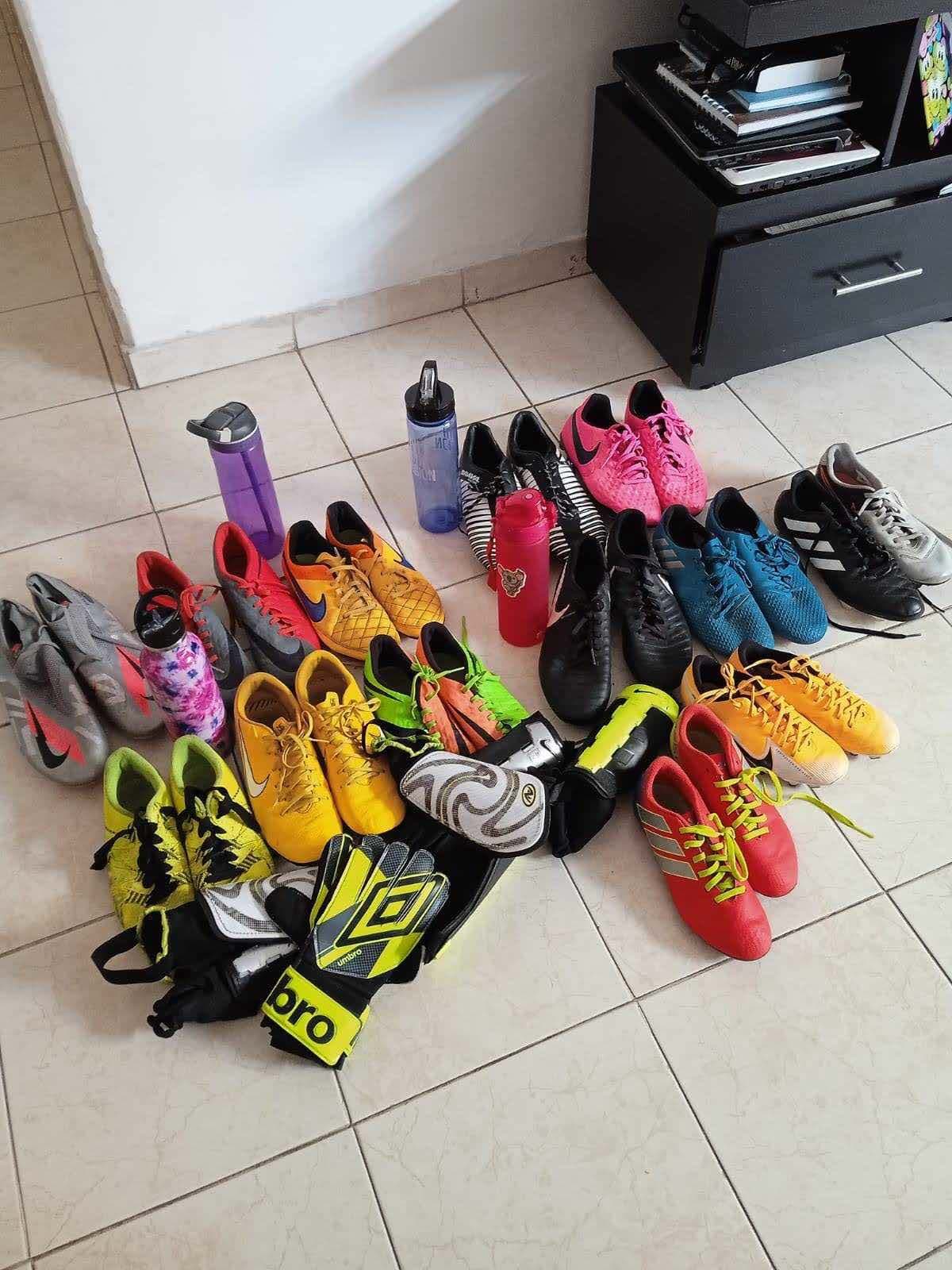 Young players with donated cleats