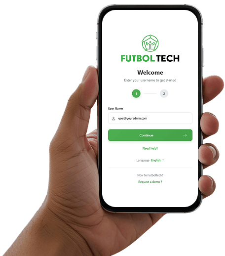 FutbolTech Platform App Interface — youth progress tracking